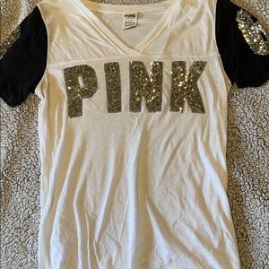 PINK sequin sparkle t-shirt